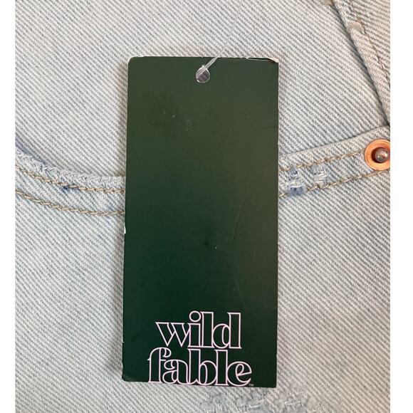 New Wild Fable Light Wash Highest Rise Cheeky Denim Shorts 12 - Picture 4 of 5